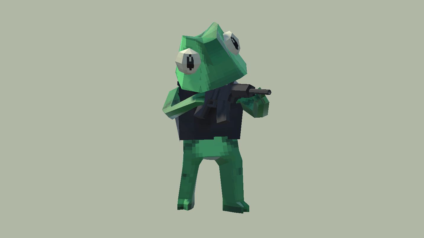 Model low-poly kameleona