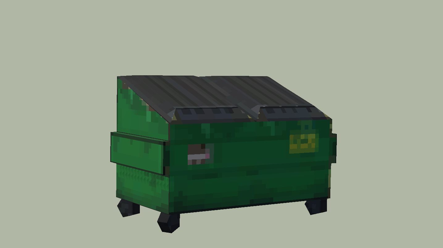 Model low-poly śmietnika